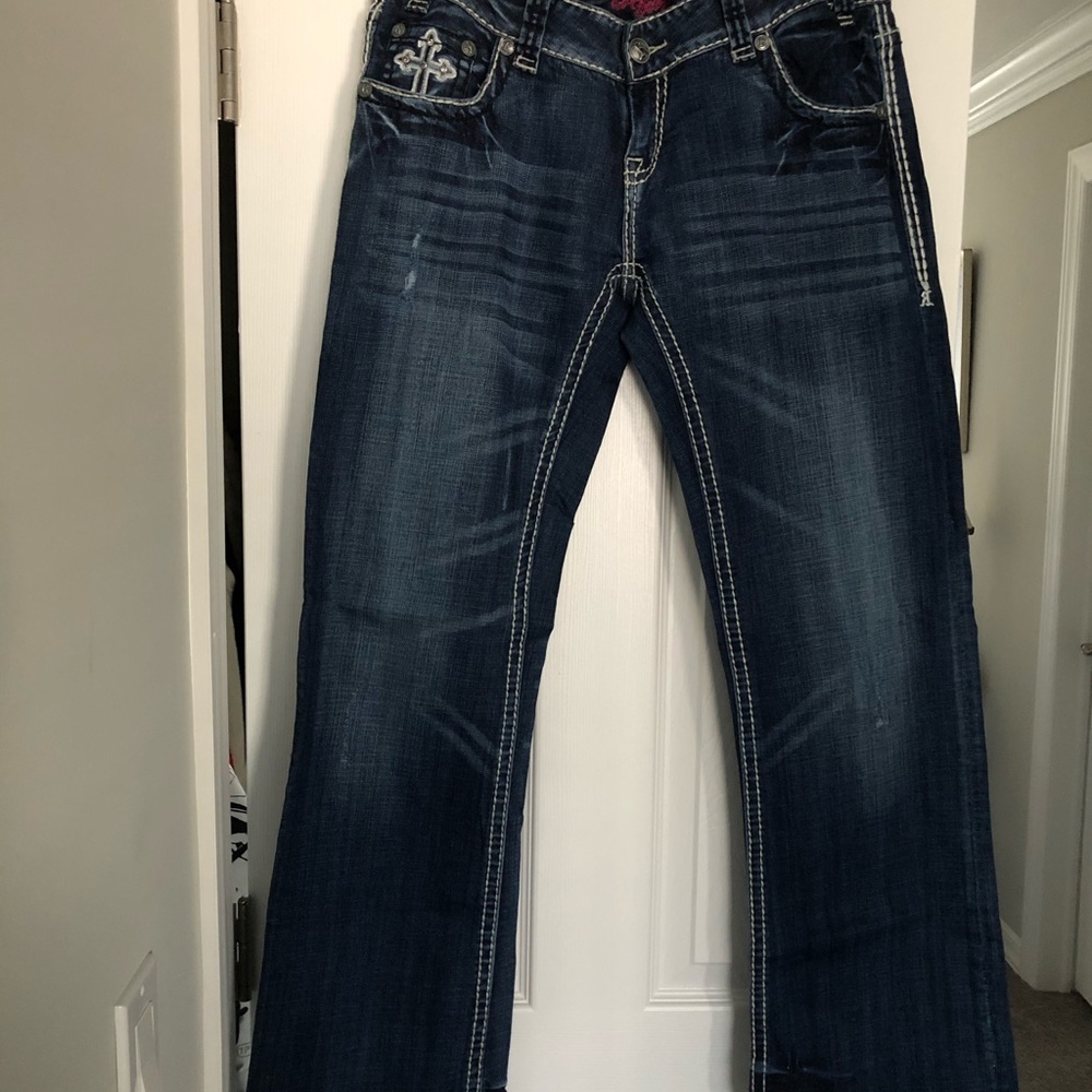 Rock and Roll Cowgirl low rise, embellished  jeans